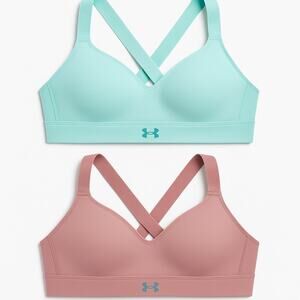 NWT Under Armour Continuum High Support Sports Bras Set S — Pink & Aqua